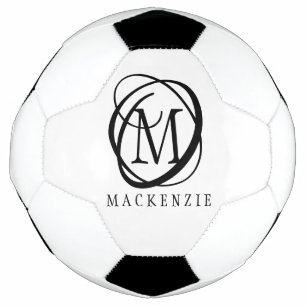 Ballon De Foot Nom de monogramme moderne élégant