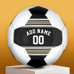 Ballon De Foot Nom du maillot sport noir et or - Can EDIT Color