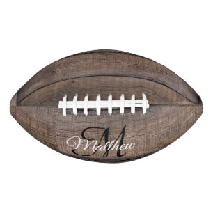 Ballon De Foot Nom du monogramme personnalisé rustique