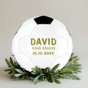 Ballon De Foot Nom du porteur d'anneau personnalisé Mariage Date