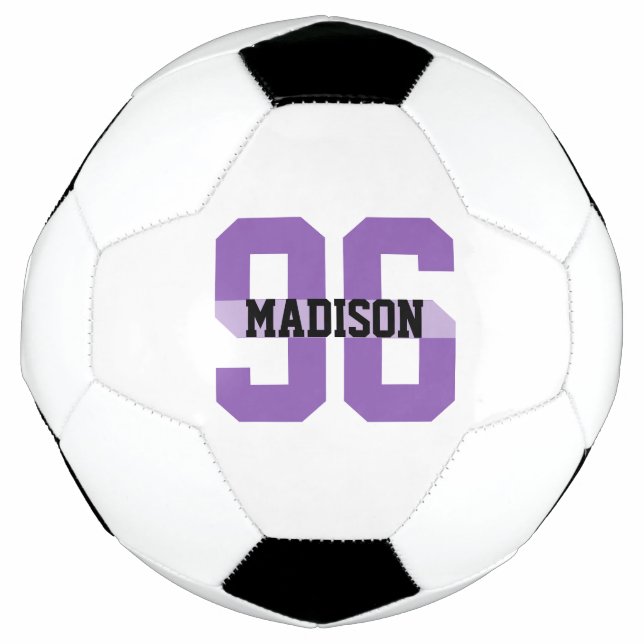 Ballon De Foot Nom et numéro personnalisés Cool moderne violet (Devant)