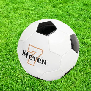 Ballon De Foot Nom initial du monogramme noir blanc