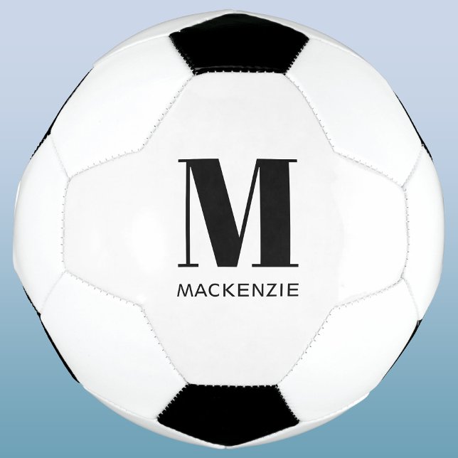Ballon De Foot Nom initial monogrammé personnalisé (Monogram initial custom name personalized soccer ball for sports and football lovers)