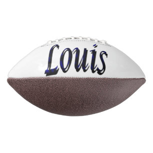 Ballon De Foot Nom Louis Bleu Et Noir, Football