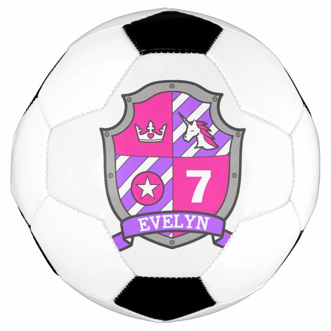 Ballon De Foot Nom personnalisé âge filles football bouclier foot (Devant)