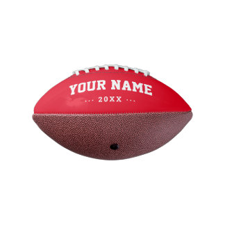 Ballon De Foot Nom personnalisé année rouge mini