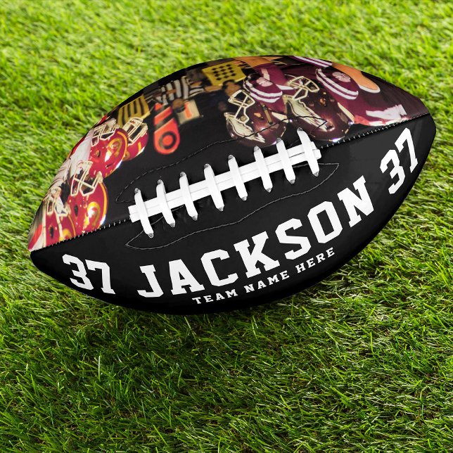 Ballon De Foot Nom personnalisé Cool noir et blanc Numéro d'équip (Créateur téléchargé)