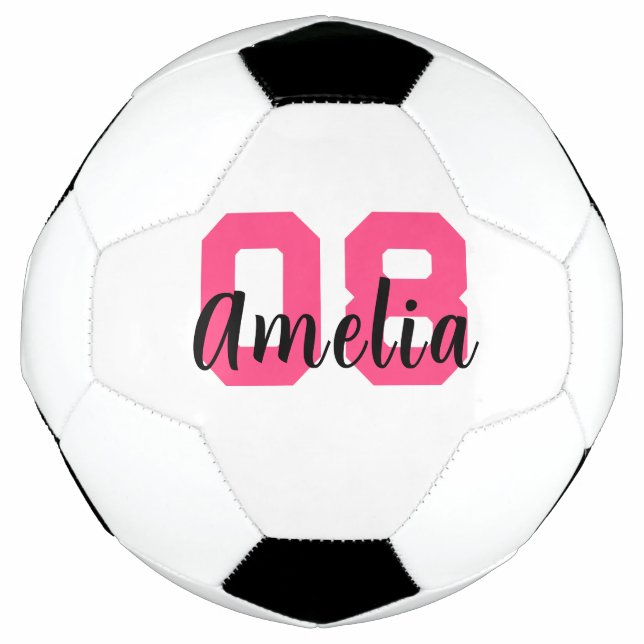 Ballon De Foot Nom personnalisé Créez votre propre fille rose per (Devant)
