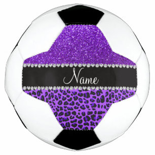 Ballon De Foot Nom personnalisé leopard violet indigo violet part