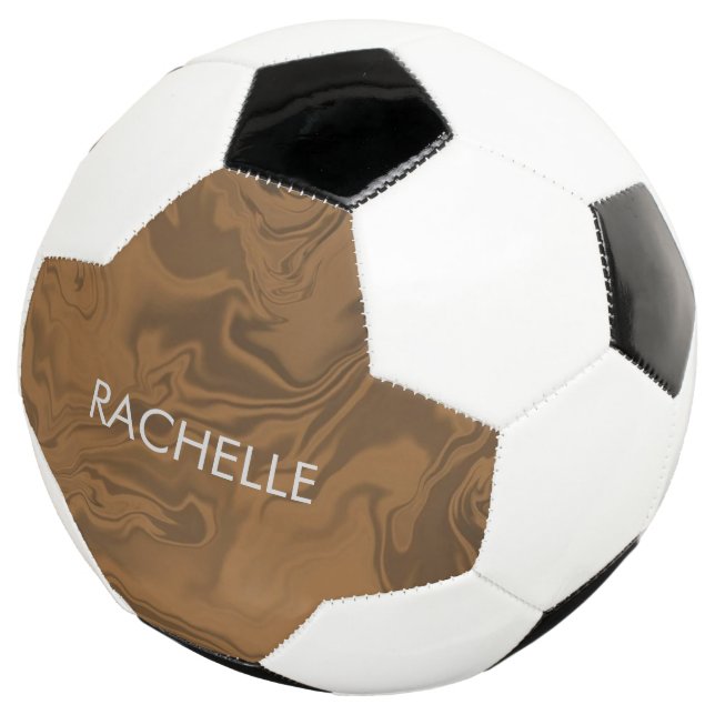 Ballon De Foot Nom personnalisé marbre brun texture (3/4)