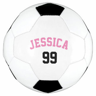 Ballon De Foot Nom rose girly Numéro noir Minimaliste