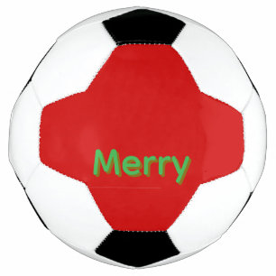 Ballon De Foot Nom vert joyeux sur fond rouge