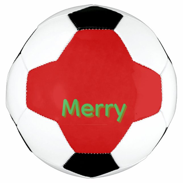 Ballon De Foot Nom vert joyeux sur fond rouge (Devant)