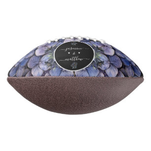 Ballon De Foot Noms de Couple de Mariage Floral Noir Classique Hu