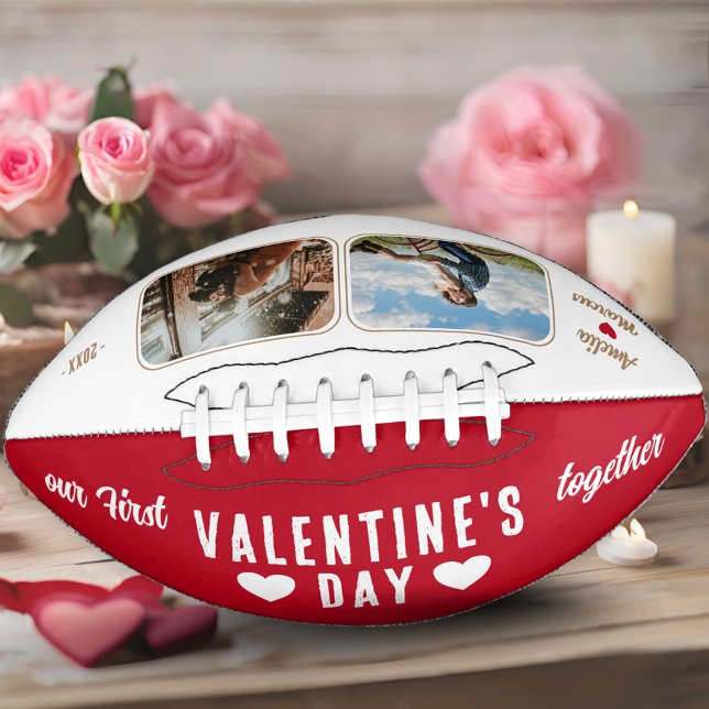 Ballon De Foot Notre première Saint Valentin Ensemble 2 Photos Ro (Créateur téléchargé)