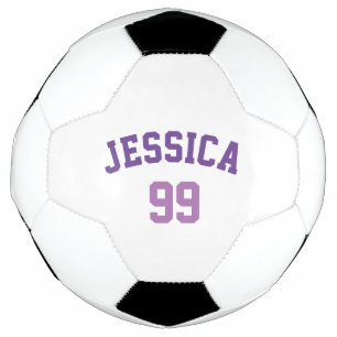 Ballon De Foot Numéro de nom personnalisé violet minimaliste