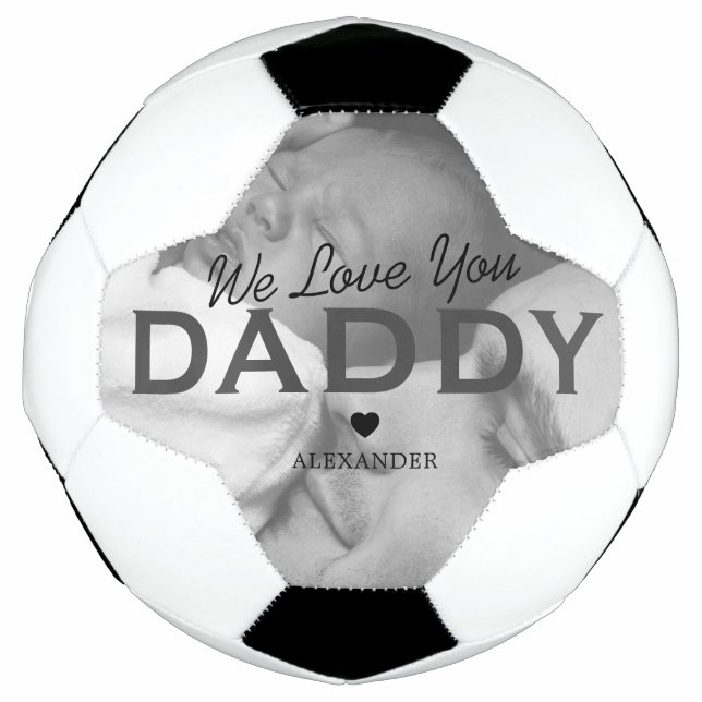 Ballon De Foot On T'Aime Papa Photo Soccer Ball (Devant)
