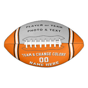 Ballon De Foot Orange and White Football with Photo, Personalized