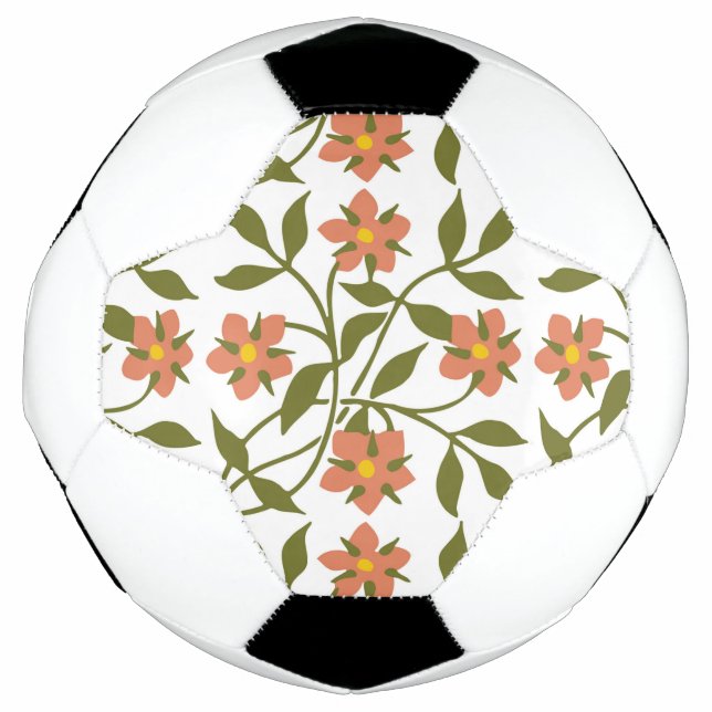 BALLON DE FOOT ORANGE FLEURS (Devant)