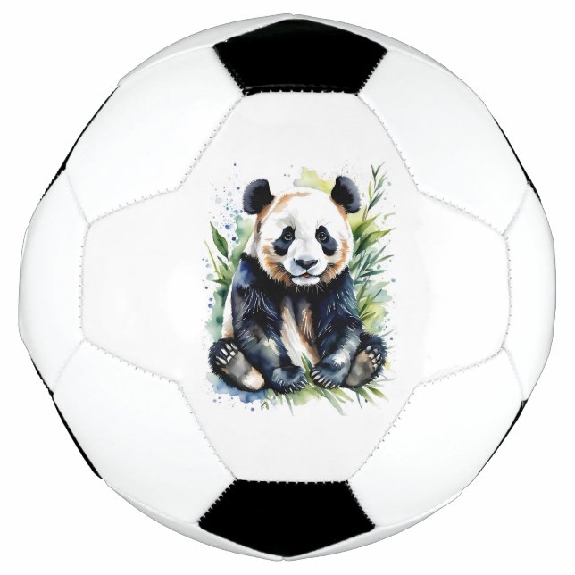 Ballon De Foot Ours panda aquarelle magnifique  (Devant)