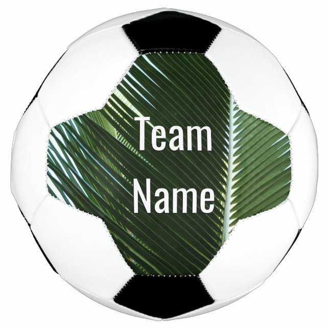 Ballon De Foot Overlapping Palm Fronds Tropical Green Abstract (Devant)