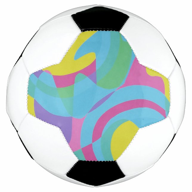Ballon De Foot Pale Green & Blue Modern Art Soccer Ball (Devant)