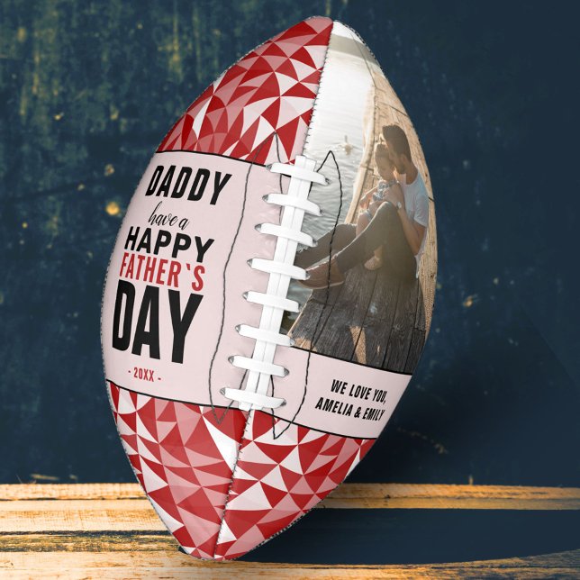 Ballon De Foot Papa Géométrique Rouge, Joyeux Père`s Day Photo (Créateur téléchargé)