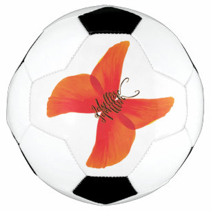 Ballon De Foot Papillon rouge orange avec votre nom