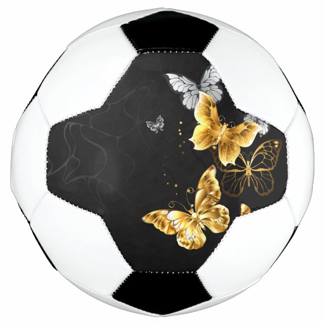 Ballon De Foot Papillons blancs et dorés (Devant)