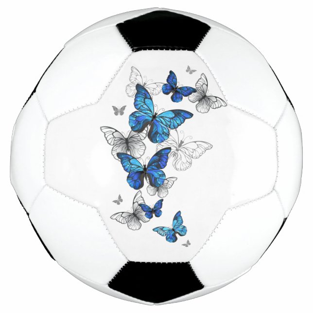 Ballon De Foot Papillons volants bleus Morpho (Devant)