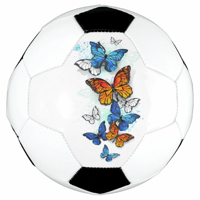 Ballon De Foot Papillons volants Morpho et Monarch (Devant)