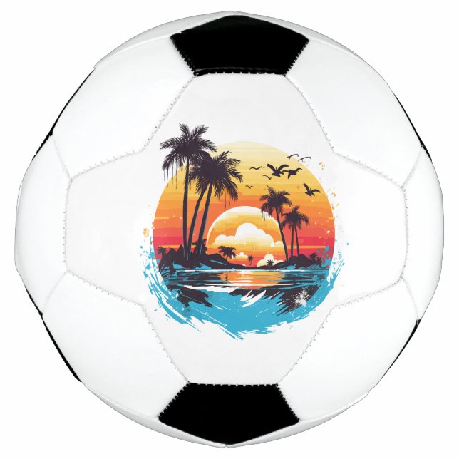 Ballon De Foot Paradis du coucher de soleil tropical (Devant)