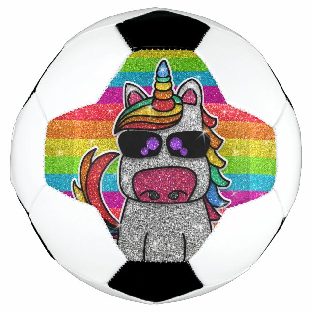 Ballon De Foot Parties scintillant arc-en-ciel Unicorn Sparkly LG (Devant)
