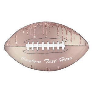 Ballon De Foot Parties scintillant Gold rose Nom de texte personn