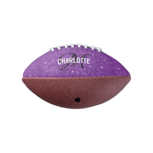 Ballon De Foot Parties scintillant moderne violet nom de monogram