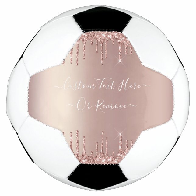 Ballon De Foot Parties scintillant rose Gold Blush Éclats Texte p (Devant)