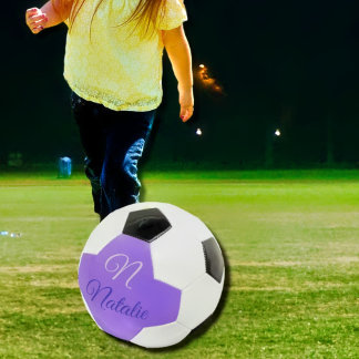 Ballon De Foot Pastel Purple couleur unie monogrammée