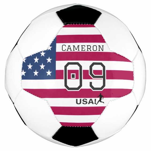 Ballon De Foot Patriotic American Athlete Shield Stars Stripes  (Devant)