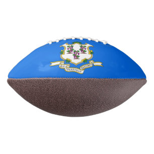Ballon De Foot Patriotic american football with Connecticut flag