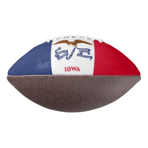 Ballon De Foot Patriotic american football with Iowa flag