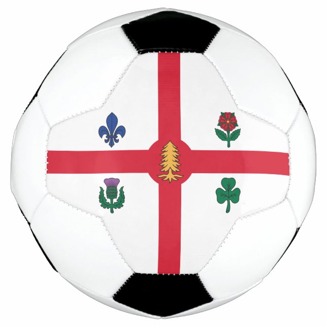 Ballon De Foot Patriotic Soccer Ball with Flag of Montreal Canada (Devant)