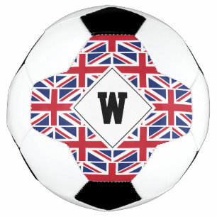 Ballon De Foot Patriotique UNION JACK Royaume-Uni GB Monogramme b