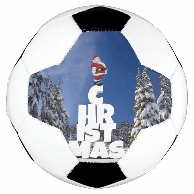 Ballon De Foot Paysage d'hiver de Noël (Devant)