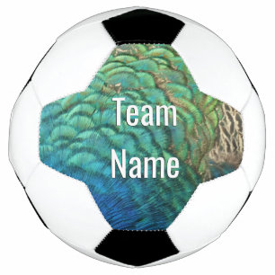 Ballon De Foot Peacock Plumes I Colorful Abstrait Nature Design