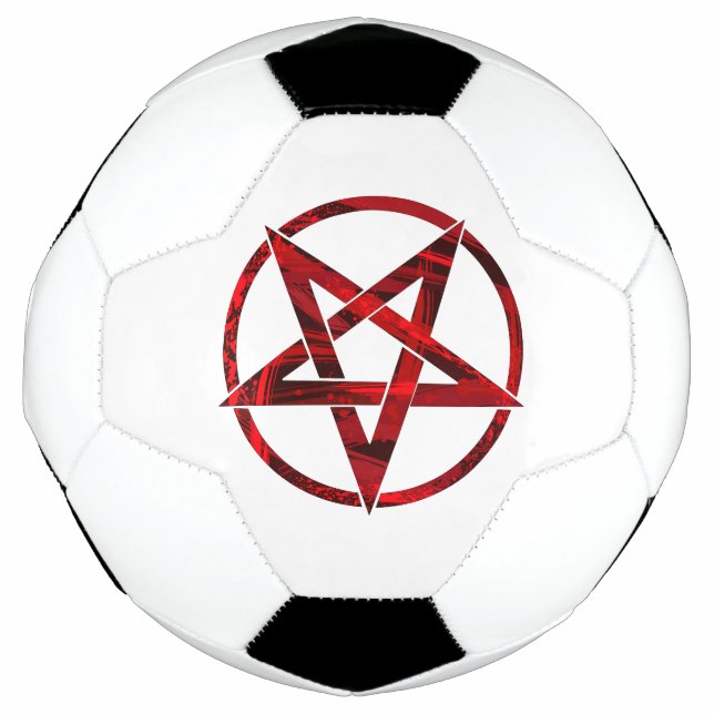 Ballon De Foot Pentagramme du Diable Rouge (Devant)