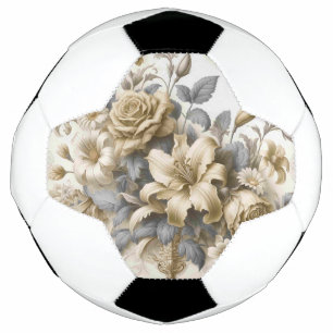 Ballon De Foot Perfection florale Jaune antique