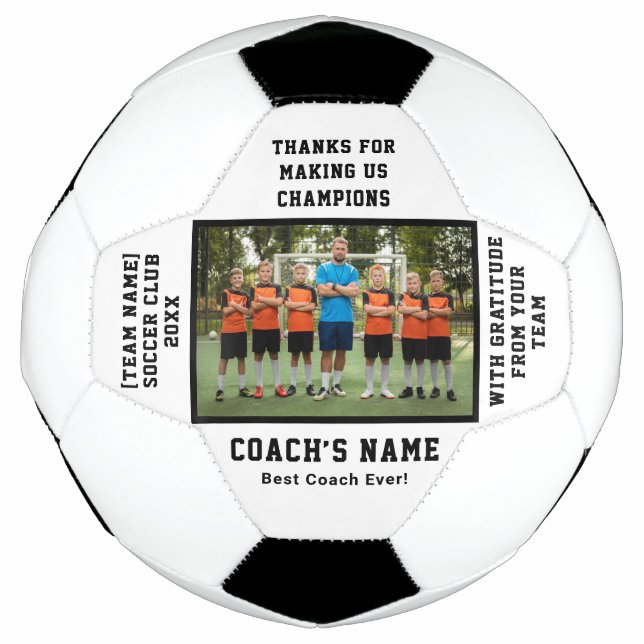 Ballon De Foot Personalized Football Team Coach with Photo Text (Devant)