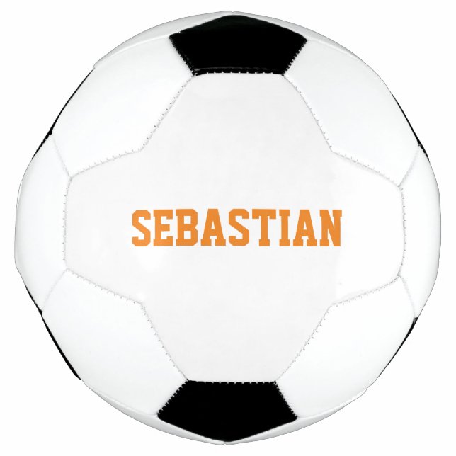 Ballon De Foot Personnalisé orange nom personnalisé numéro d'équi (Devant)