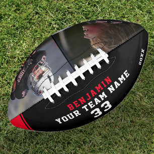 Ballon De Foot Personnalisé Rouge Noir Nom du joueur Équipe 2 Pho