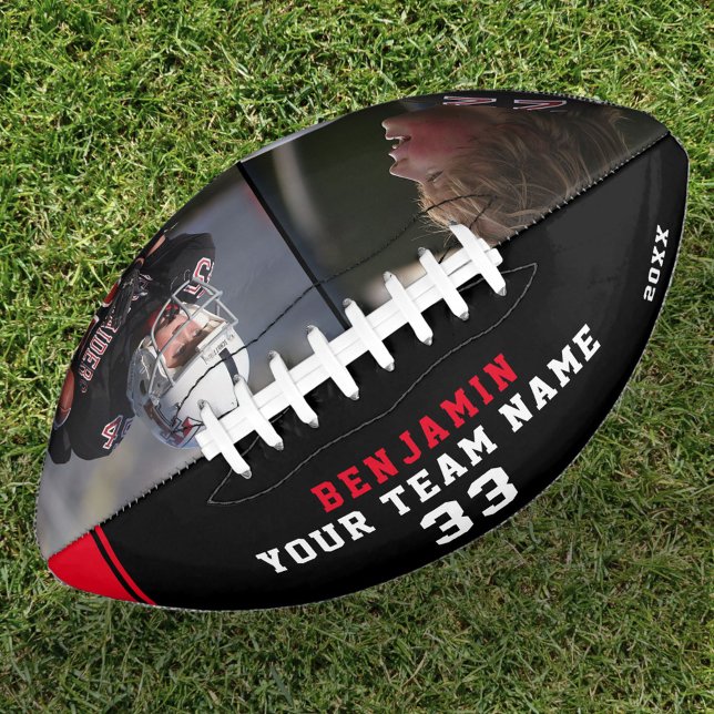 Ballon De Foot Personnalisé Rouge Noir Nom du joueur Équipe 2 Pho (Créateur téléchargé)